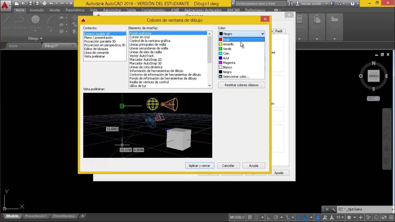 como cambiar la pantalla de autocad a blanco - Cómo cambiar el color de Capa en AutoCAD