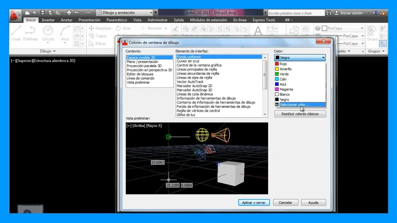 cambiar el color de la pantalla de autocad - Cómo cambiar el fondo de pantalla de AutoCAD de negro a blanco