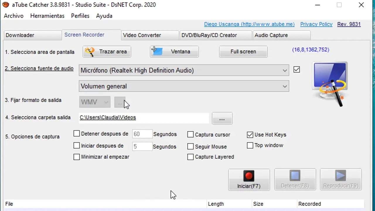 atube catcher grabar pantalla con audio - Cómo hacer videotutoriales con aTube catcher