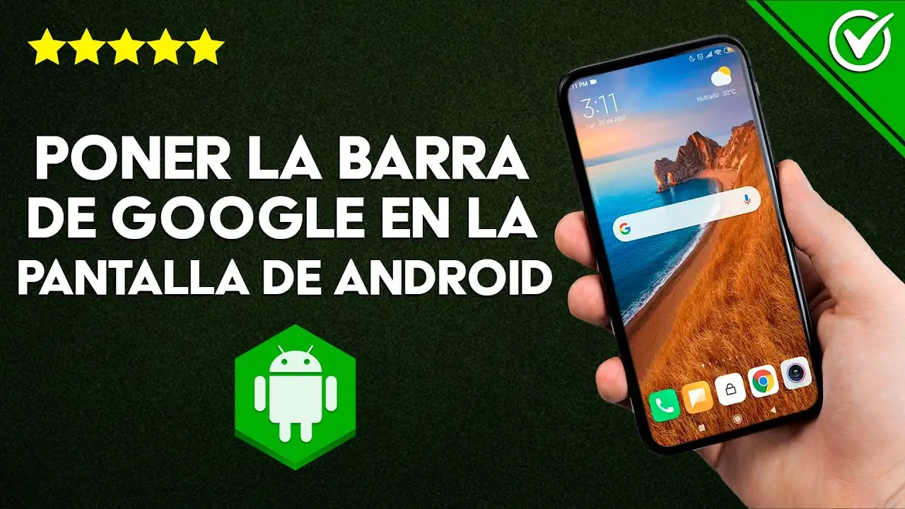 como poner google en pantalla de inicio celular - Cómo poner la barra de Google en la pantalla de mi celular Samsung