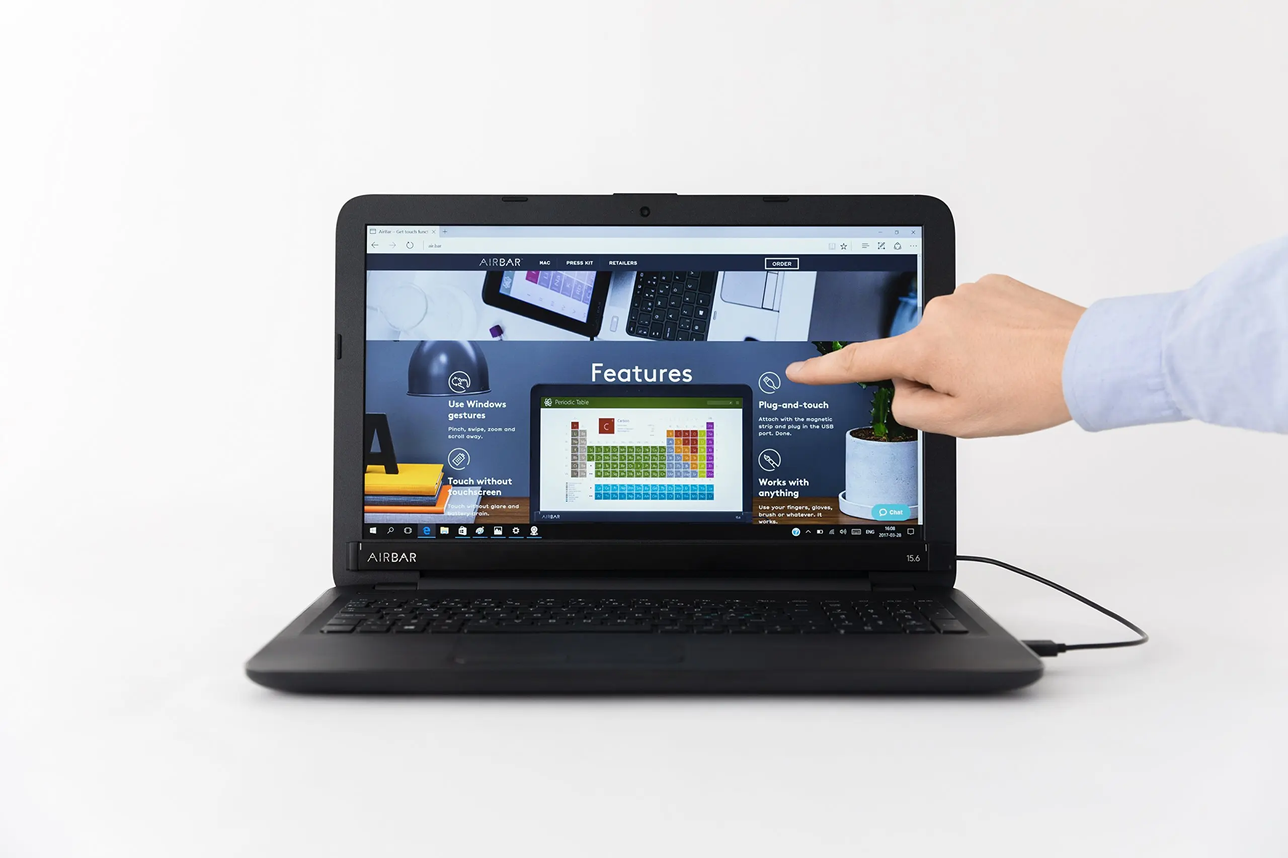 airbar pantalla tactil - Cómo se llama pantalla táctil portátil