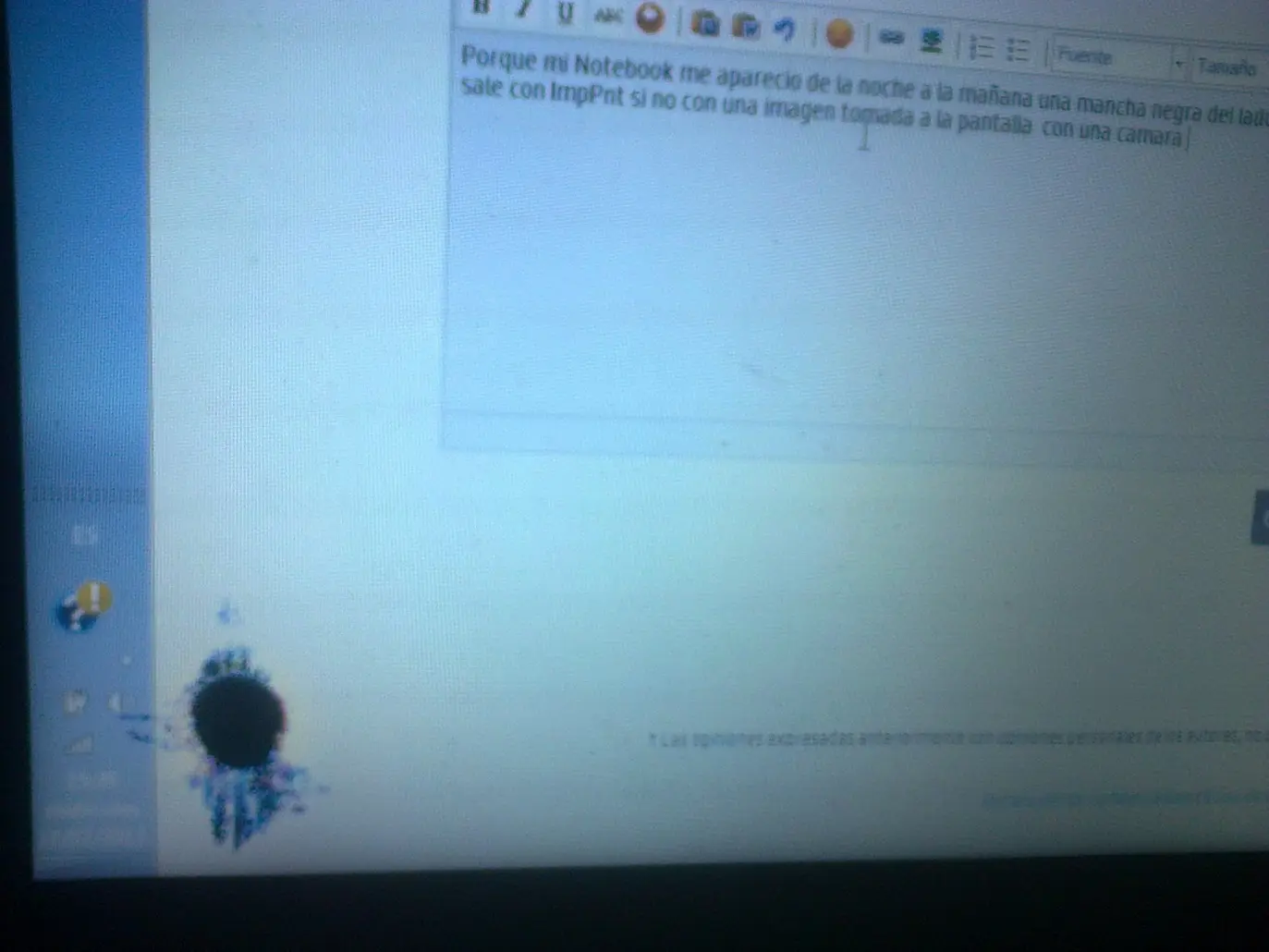 aparece una mancha negra en la pantalla de mi laptop - Por qué le salen manchas negras a mí laptop
