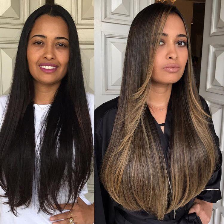 iluminacion en cabello castaño oscuro antes y despues - Qué color se puede aplicar encima de un castaño oscuro