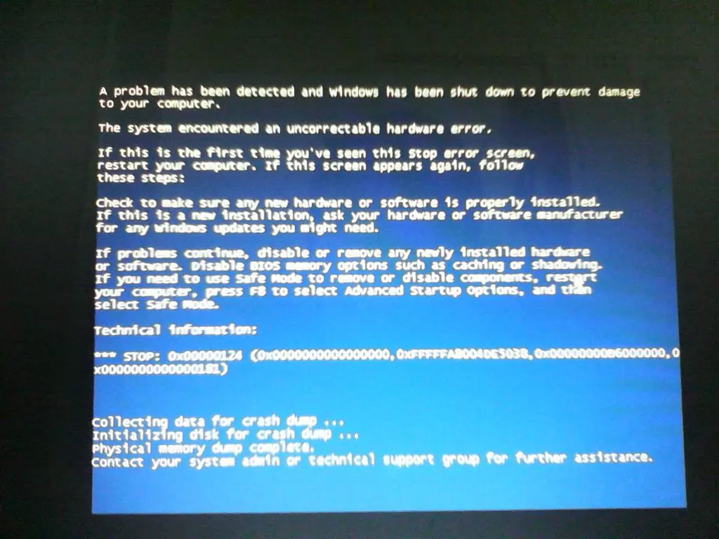pantalla azul 0x00000124 - Qué es el problema bluescreen en Windows 7