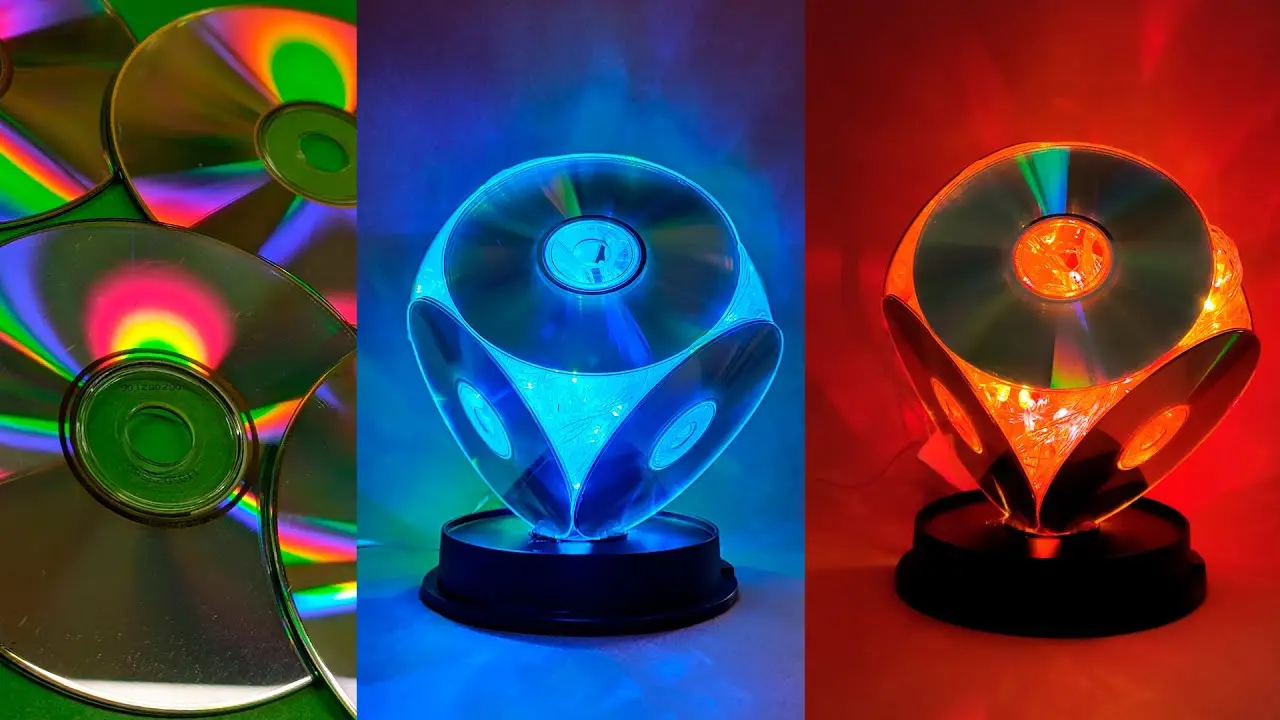 lampara con cds reciclados - Qué hacer con los CDs viejos