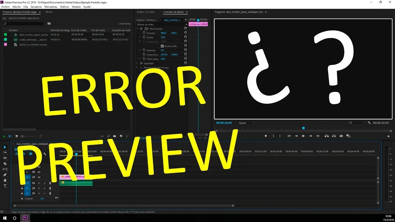 Pantalla Negra en Adobe Premiere - Qué hacer cuando Premiere no responde pantalla negra premiere - Qué hacer cuando Premiere no responde